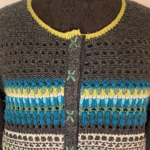 Sundance Gray  Round Neck Button Front Cardigan Sweater